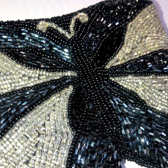 VTG Neiman Marcus Beaded Butterfly Coin Purse - Picture 2 of 9
